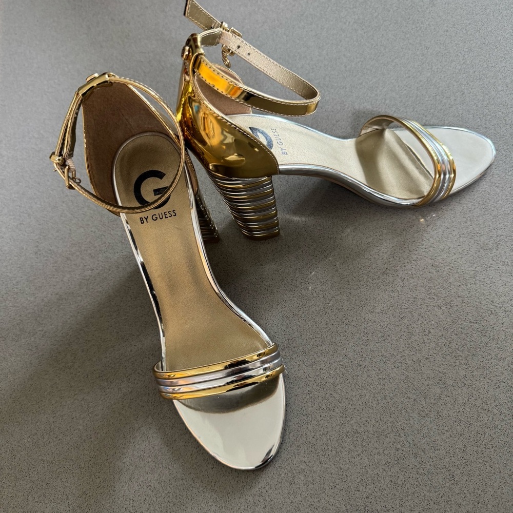 Guess Silver and Gold Heels